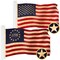 G128 Combo Pack: American USA Tea-Stained Flag 1x1.5 Ft & 1776 Tea-Stained Flag 1x1.5 Ft | Both ToughWeave Pro Series Embroidered 420D Polyester, Embroidered Design, Indoor/Outdoor, Brass Grommets